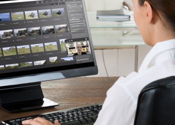 Businesswoman Videochatting With Colleagues On Computer