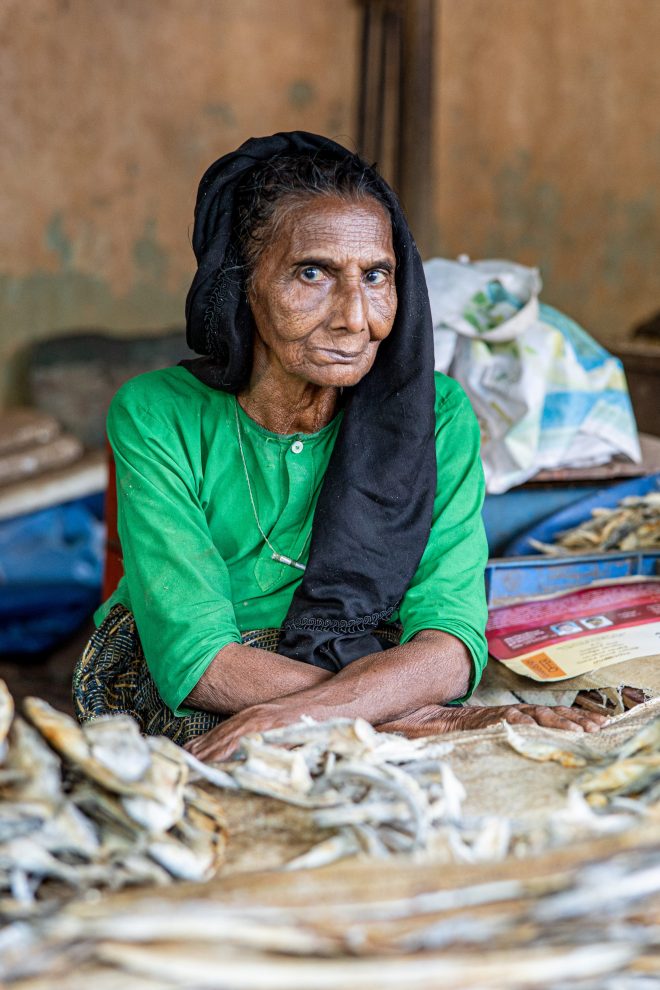 commerçante marché au poisson - inde