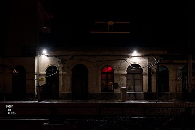 My old train station with red light