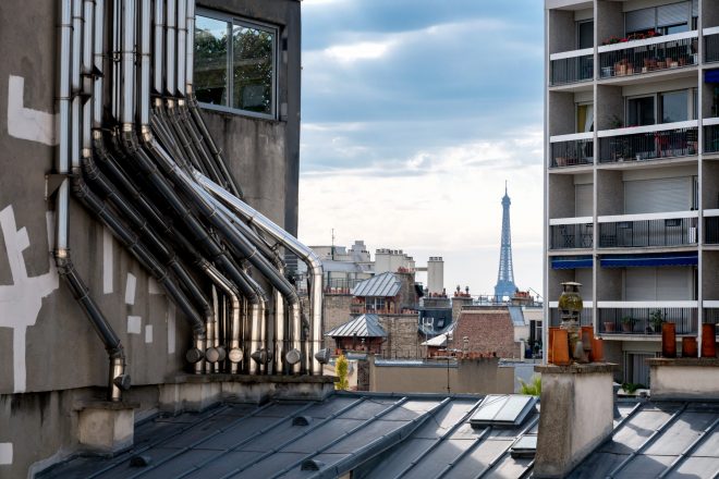 Vue de Paris depuis la Cité Montmartre aux Artistes